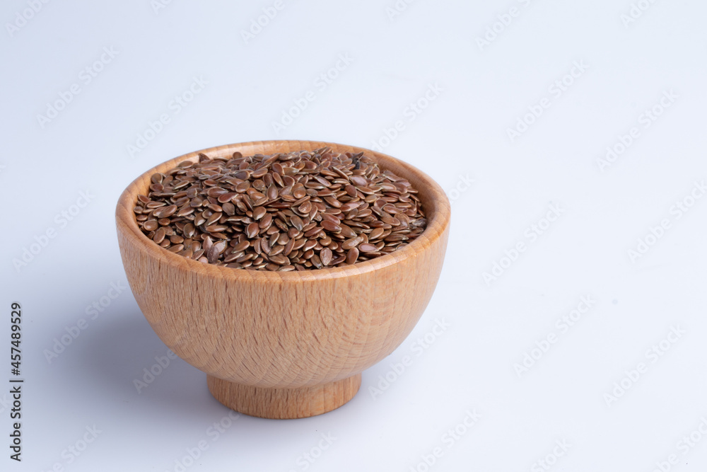 Flax seeds healthy food on a white background Flax seeds healthy food on a white background