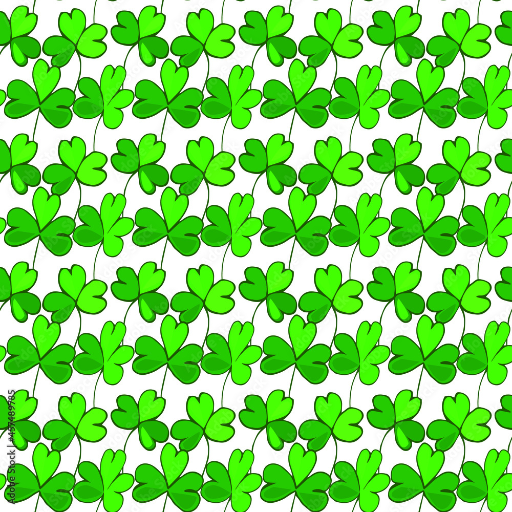 Vector simple drawing of a green clover. Clover symbol of good luck. For printing on fabric. Vector simple drawing of a green clover. Clover symbol of good luck. For printing on fabric.