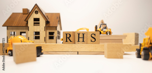 RHS loan was created from wooden cubes. Finance and Banking. photo