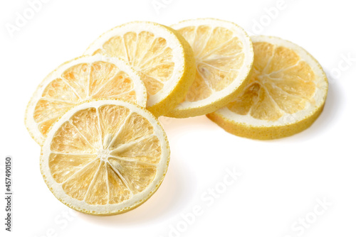 dried lemon slices isolated on the white background