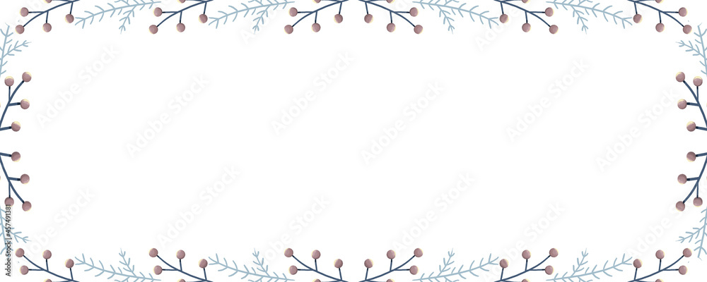 Winter background with an inscription. A banner with a white background.