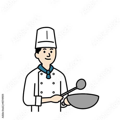 調理師さんのイラスト上半身
