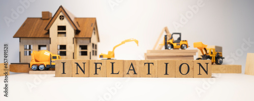 Inflation ,was created from wooden cubes. Finance and Banking.