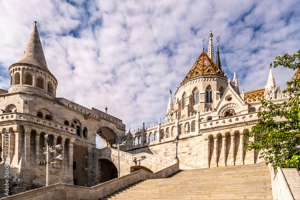 View at the Fisherman Bastions in Budapest, Hungary View at the Fisherman Bastions in Budapest, Hungary