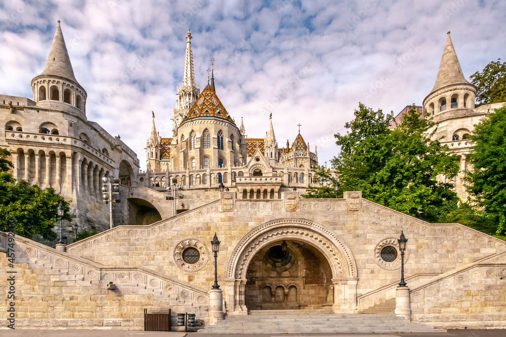 View at the Fisherman Bastions in Budapest, Hungary