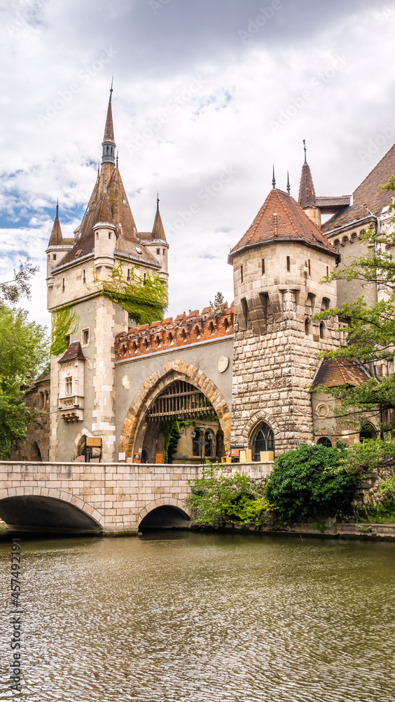 View at the Gatehouse Tower near Vajdahunyad Castle in Budapest, Hungary