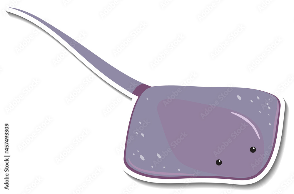 Stingray sea animal cartoon sticker Stingray sea animal cartoon sticker