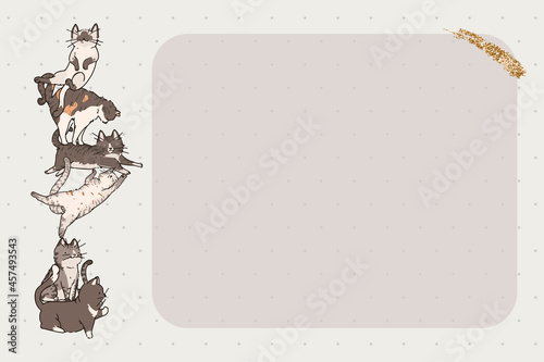 Cat lover pattern note paper template vector