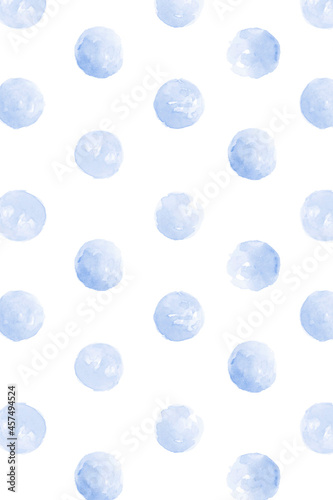 Indigo blue watercolor circle seamless patterned background vector