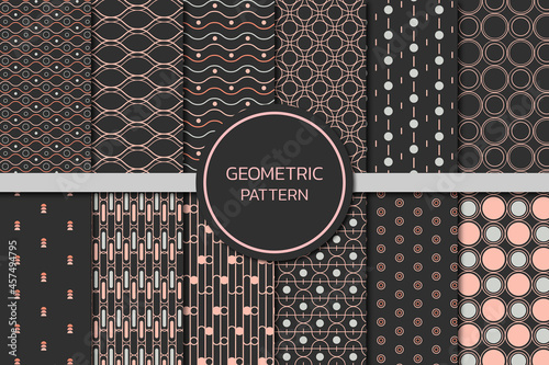 Seamless geometric pattern vector set