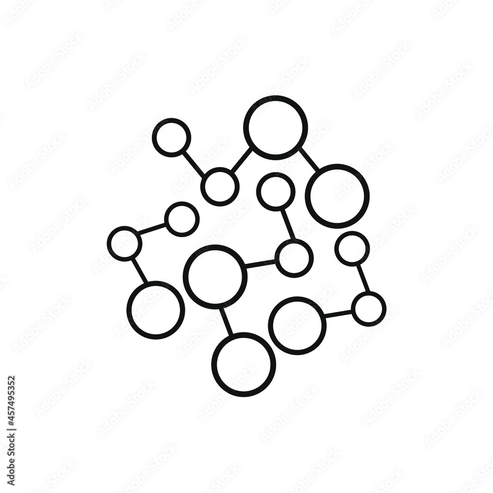 draw several small big circles connected by lines draw several small big circles connected by lines
