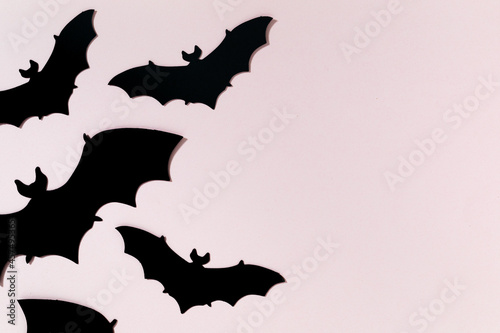 Halloween objects on simple background