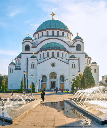 The Cathedral of Saint Sava is the biggest orthodox church in Europe, Belgrade, Serbia photo