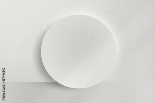 White round paper cut with drop shadow vector