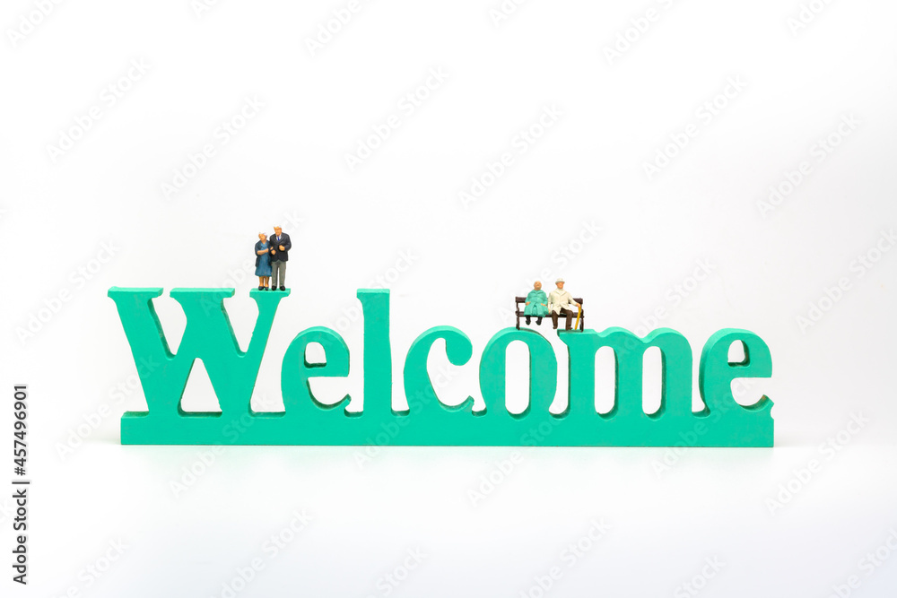Fototapeta premium ようこそ!、歓迎します。（ウエルカム、Welcomeボード（MDF））