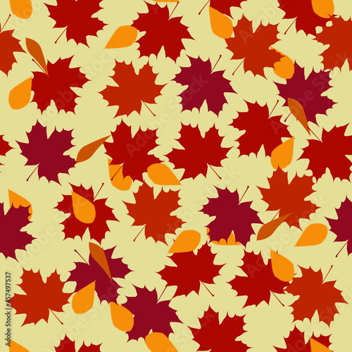 vector pattern with maple leaves. autumn falling leaves pattern flat image