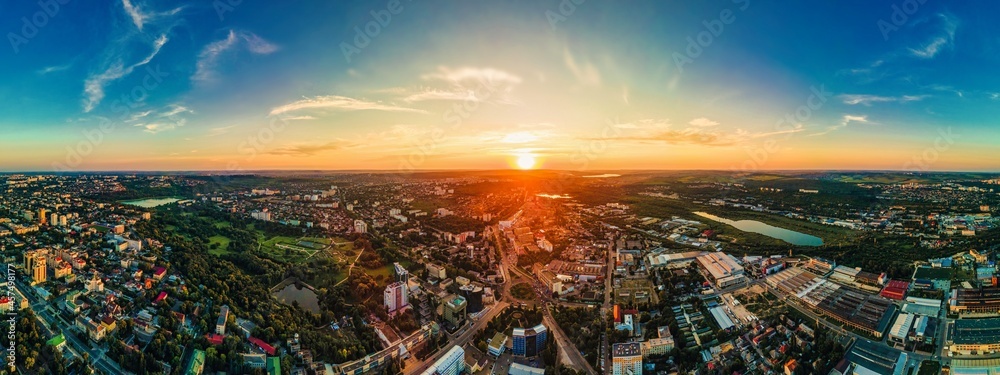 Aerial drone view of Chisinau, Moldova - obrazy, fototapety, plakaty 