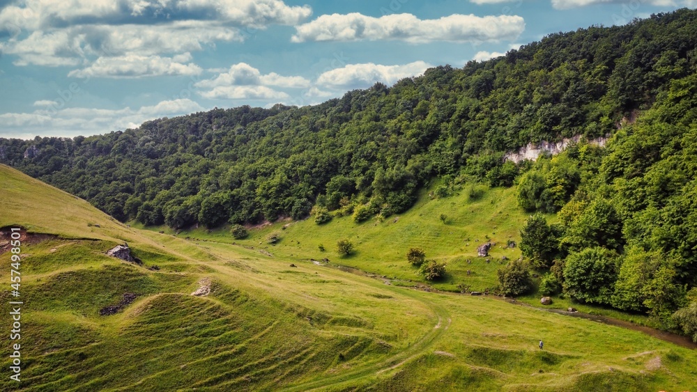 Aerial drone view of a valley in Moldova Aerial drone view of a valley in Moldova