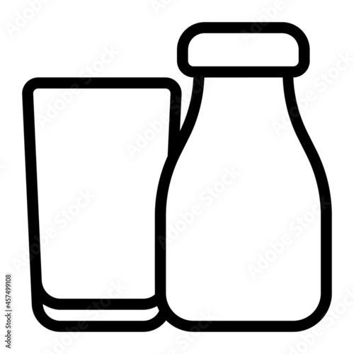 Milk icon with outline style. Suitable for website design, logo, app and UI. Based on the size of the icon in general, so it can be reduced.