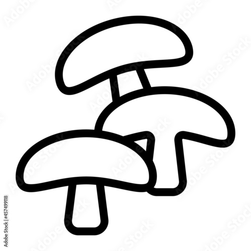 Mushroom icon with outline style. Suitable for website design, logo, app and UI. Based on the size of the icon in general, so it can be reduced.