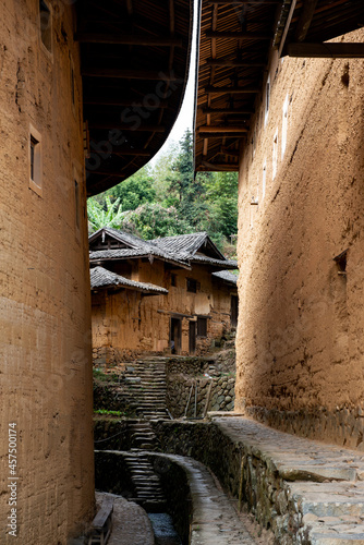 beautiful side walk of tho Fujian hakka tulou building photo