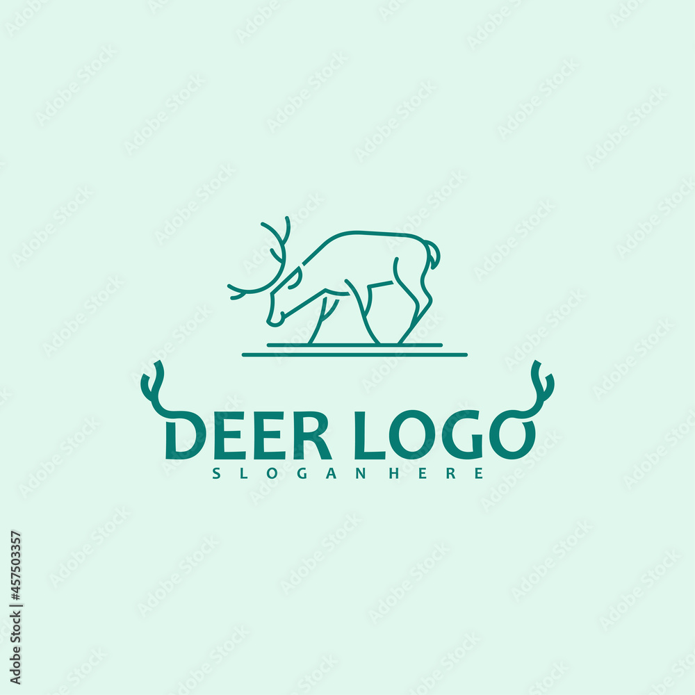 Deer logo vector illustration design. outline deer icon template