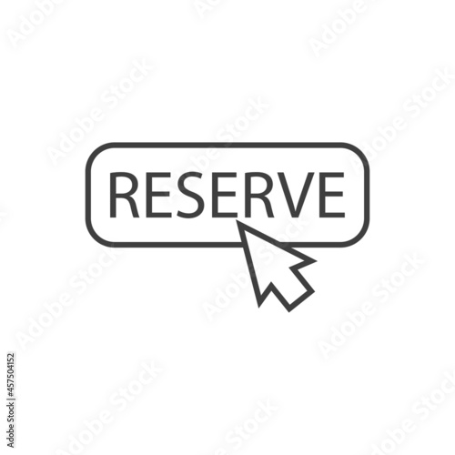 Logotipo con texto Reserve en cuadrado con flecha con lineas en color gris