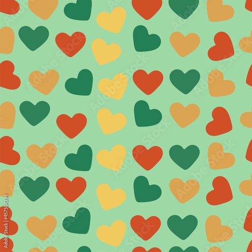 Multicolored hearts seamless pattern