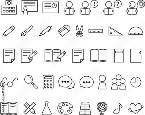 Full set of school icons