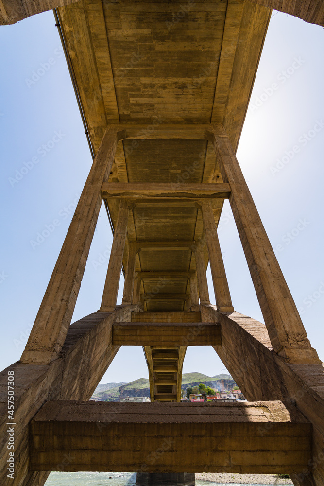 トルコ　水没前のハサンケイフのティグリス川に架かる橋