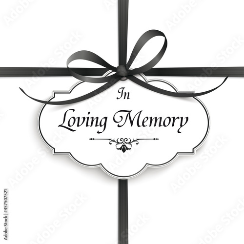 Obituary Emblem Cross Ribbon In Memory