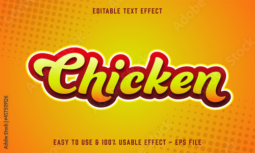 chicken editable text effect template with abstract style use for business brand and food company 