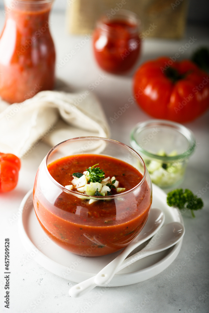 Traditional homemade Spanish gazpacho soup Traditional homemade Spanish gazpacho soup