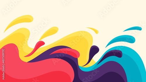 Colorful background design in abstract fluid shapes