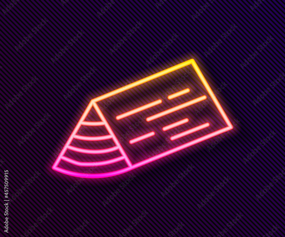 Glowing neon line Wooden beam icon isolated on black background. Lumber beam plank. Vector Glowing neon line Wooden beam icon isolated on black background. Lumber beam plank. Vector