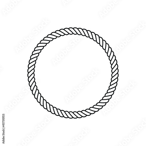 Round rope frames vector icon. Cable circle shapes strength decorative vintage ropes illustration.