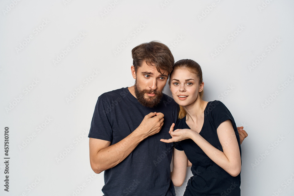 a young couple socializing together posing fashion studio lifestyle a young couple socializing together posing fashion studio lifestyle