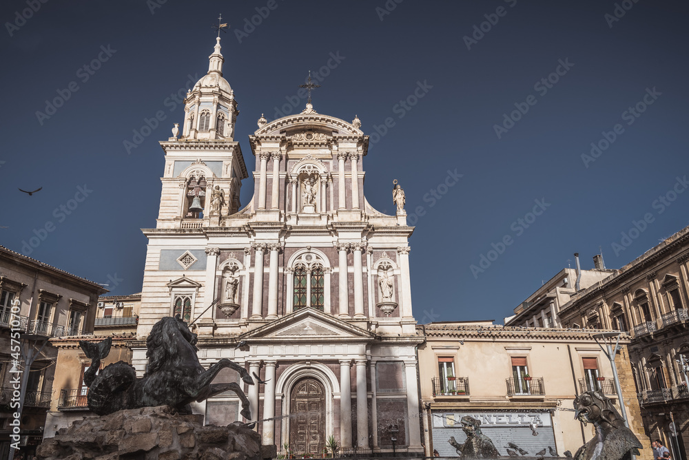 Church of San Sebastiano in Caltanissetta City Centre, Sicily, Italy, Europe