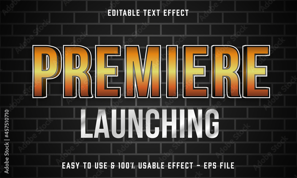 premiere editable text effect template with abstract style use for business brand and brand launching 