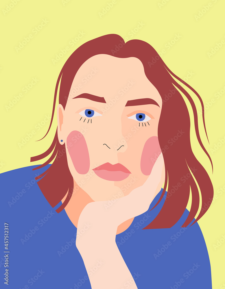 a bright illustration depicting a portrait of a girl. Beauty illustration. a bright illustration depicting a portrait of a girl. Beauty illustration.