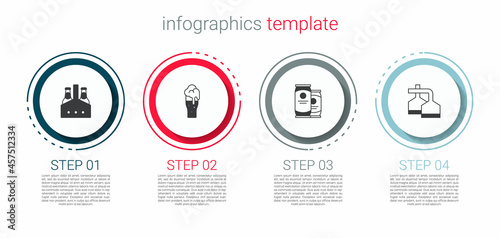 Set Pack of beer bottles, Glass, Beer can and brewing process. Business infographic template. Vector