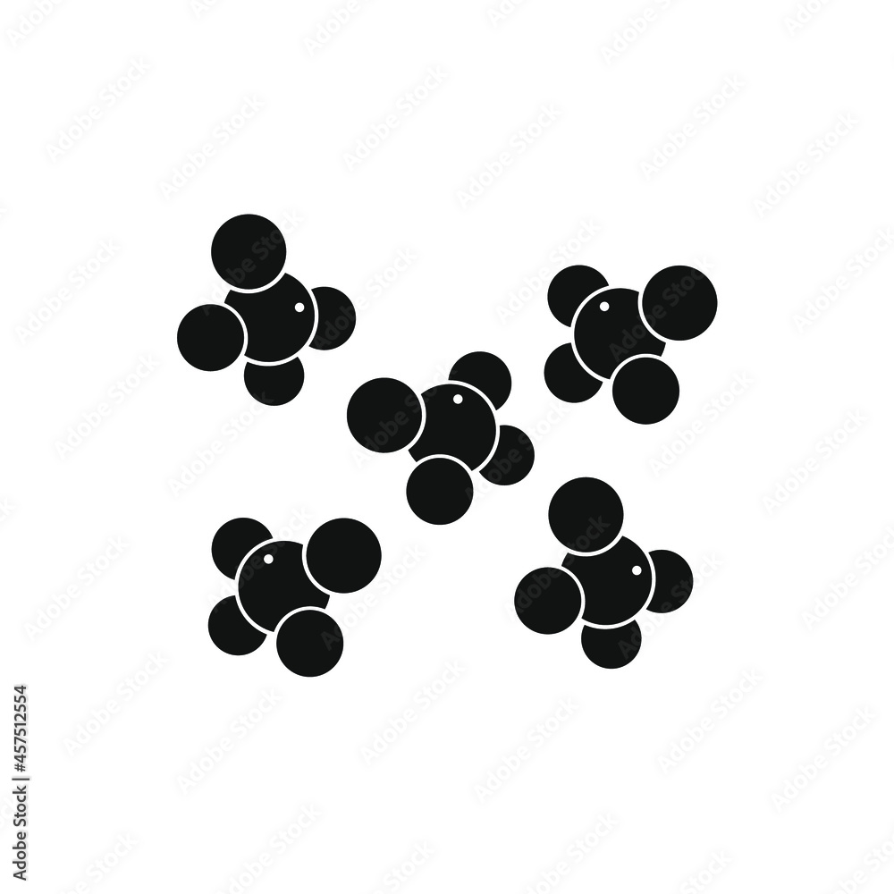 black molecule icon set vector