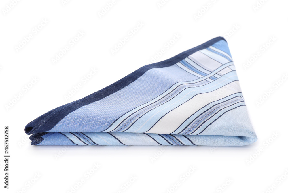 Folded handkerchief isolated on white. Stylish accessory Folded handkerchief isolated on white. Stylish accessory