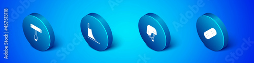 Set Isometric Skateboard T tool, helmet, and park icon. Vector