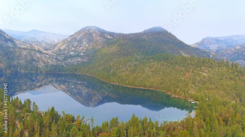 Converging towards Fannette island California aerial photo