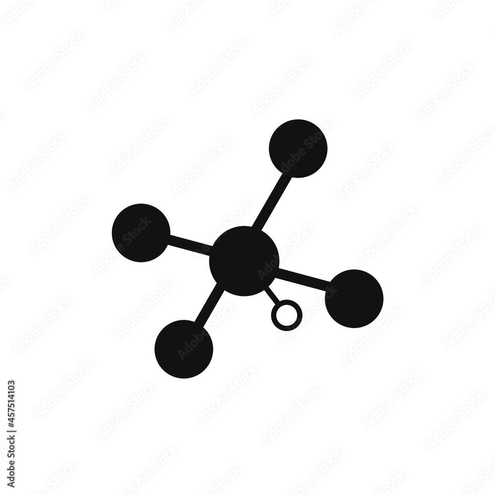 vector image of a black molecule icon vector image of a black molecule icon