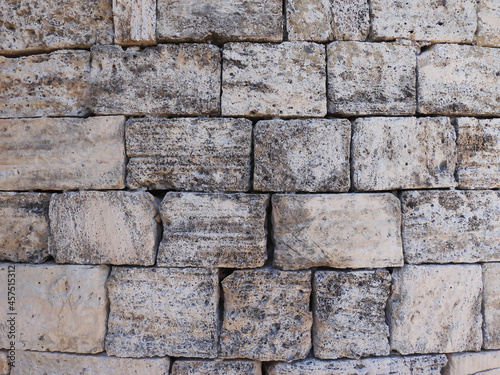 Old stone wall of an ancient Romanesque church