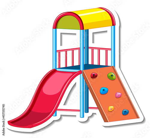 Sticker template with slide for playground isolated