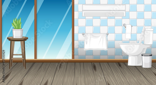 Bathroom interior design with furniture