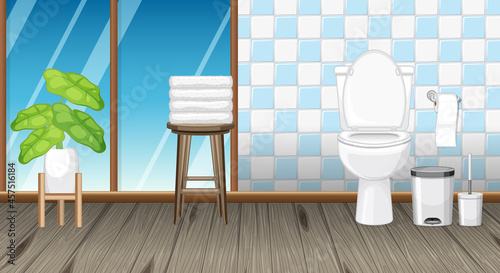 Bathroom interior design with furniture